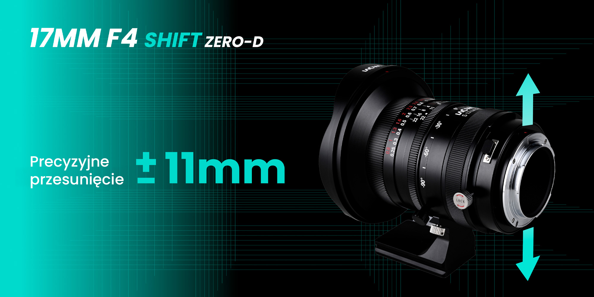 width=100% Obiektyw Laowa 17 mm f/4 Zero-D Shift do Sony E